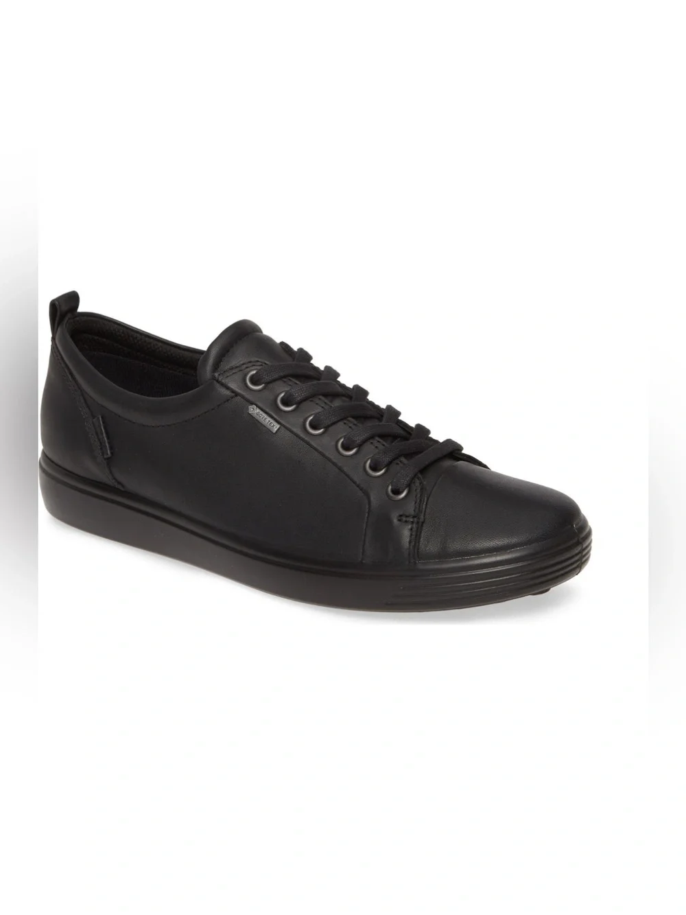 Women's ECCO Soft gore-tex Waterproof Sneaker black leather low top sneaker 10